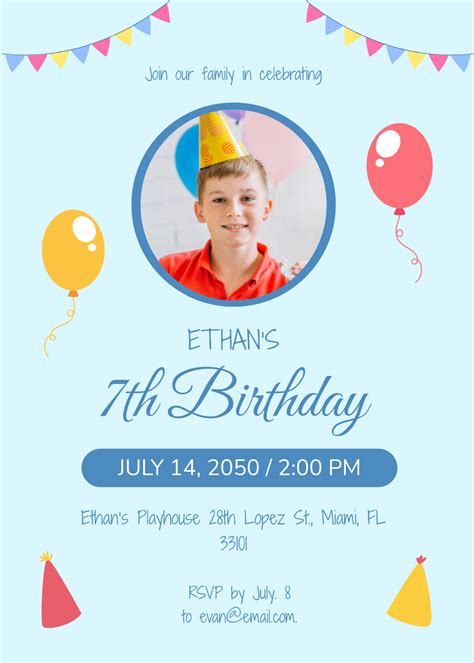 7.3K+ Free Boy Birthday Invitation Templates .